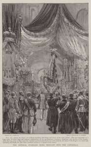 Le Drapeau Impérial apporté dans la Cathédrale